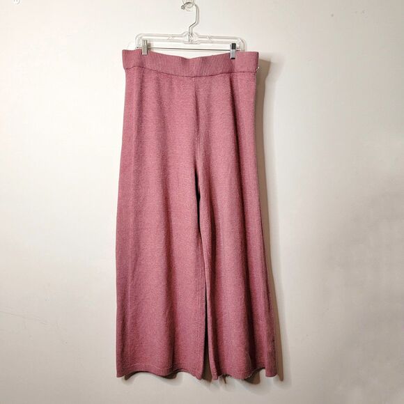 A New Day Pink High-Rise Ribbed Sweater Wide Leg Pants - Picture 3 of 5